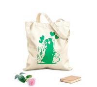 AILOONG Silueta de Sr. y Sra. Besándose con Globos de Corazón de Recién Casados Bolsa de lona sin blanquear Tela de 340g/m² de grosor Se usa como bolsa de herramientas