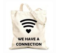 AILOONG Símbolo de conexión Internet Amor Corazón Romance Bolsa de lona sin blanquear Tela de 12 oz de grosor Se usa como bolsa de herramientas 31x36cm Mediano