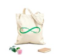 AILOONG Símbolo del infinito Tú y yo Amor Romántico Bolsa de lona sin blanquear Tela de 340g/m² de grosor Se usa como bolsa de herramientas
