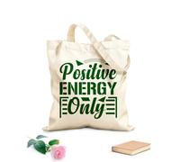 AILOONG solo energía positiva Bolsas reutilizables para la compra Tela de 340g/m² de grosor Plegable