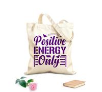AILOONG solo energía positiva Bolsas reutilizables para la compra Tela de 340g/m² de grosor Plegable
