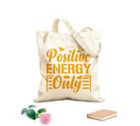 AILOONG solo energía positiva Bolsas reutilizables para la compra Tela de 340g/m² de grosor Plegable
