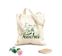 AILOONG Soy profesor de matemáticas. Las matemáticas se pueden utilizar. Bolsas de lona con estampados personalizables Tela de 340g/m² de grosor Combina con la ropa