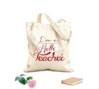 AILOONG Soy profesor de matemáticas. Las matemáticas se pueden utilizar. Bolsas de lona con estampados personalizables Tela de 340g/m² de grosor Combina con la ropa