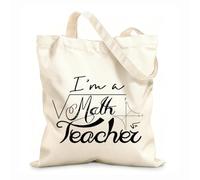 AILOONG Soy profesor de matemáticas. Las matemáticas se pueden utilizar. Bolsas de lona con estampados personalizables Tela de 12 oz de grosor Combina con la ropa 25x30cm Pequeño