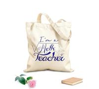 AILOONG Soy profesor de matemáticas. Las matemáticas se pueden utilizar. Bolsas de lona con estampados personalizables Tela de 340g/m² de grosor Combina con la ropa