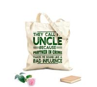 AILOONG tío gracioso me llaman tío como una mala influencia Bolsa de lona con fondo reforzado Tela de 340g/m² de grosor Se usa como bolsa de regalo