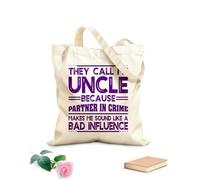 AILOONG tío gracioso me llaman tío como una mala influencia Bolsa de lona con fondo reforzado Tela de 340g/m² de grosor Se usa como bolsa de regalo