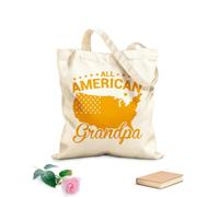 AILOONG Todo americano esposo hermana hermano abuelo abuela niño pequeño 4 de julio también Bolsa de lona para vino Tela de 340g/m² de grosor Combina con la ropa