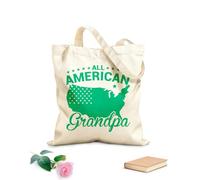 AILOONG Todo americano esposo hermana hermano abuelo abuela niño pequeño 4 de julio también Bolsa de lona para vino Tela de 340g/m² de grosor Combina con la ropa