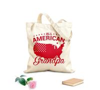 AILOONG Todo americano esposo hermana hermano abuelo abuela niño pequeño 4 de julio también Bolsa de lona para vino Tela de 340g/m² de grosor Combina con la ropa