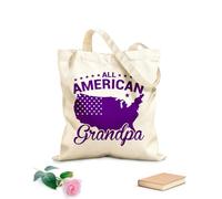 AILOONG Todo americano esposo hermana hermano abuelo abuela niño pequeño 4 de julio también Bolsa de lona para vino Tela de 340g/m² de grosor Combina con la ropa