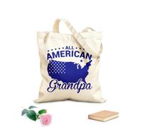 AILOONG Todo americano esposo hermana hermano abuelo abuela niño pequeño 4 de julio también Bolsa de lona para vino Tela de 340g/m² de grosor Combina con la ropa
