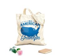 AILOONG Todo americano esposo hermana hermano abuelo abuela niño pequeño 4 de julio también Bolsa de lona para vino Tela de 340g/m² de grosor Combina con la ropa