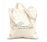 AILOONG Todo es por el amor entre dos personas Marco de fotos de boda Frases de amor familiar Bolsos de calicó para mujer Tela de 12 oz de grosor Plegable 31x36cm Mediano