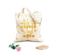 AILOONG Todo lo que necesito es café y diseño Pi. Diseño del Día Pi. Día Pi. No seas irracional. Bolsa de lona para vino Tela de 340g/m² de grosor Combina con la ropa