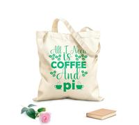 AILOONG Todo lo que necesito es café y diseño Pi. Diseño del Día Pi. Día Pi. No seas irracional. Bolsa de lona para vino Tela de 340g/m² de grosor Combina con la ropa