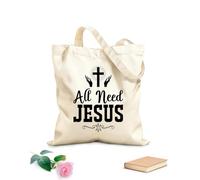 AILOONG todos necesitamos a jesus Bolsa de lona para vino Tela de 12 oz de grosor Combina con la ropa 31x36cm Mediano