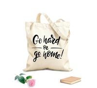 AILOONG Trabaja duro o vete a casa Bolsa de tela con asa plana Tela de 12 oz de grosor Sustituye a la mochila escolar 31x36cm Mediano