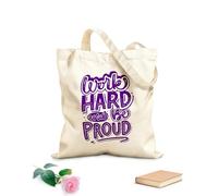 AILOONG trabaja duro y siéntete orgulloso Bolsa de lona con fondo reforzado Tela de 340g/m² de grosor Se usa como bolsa de regalo