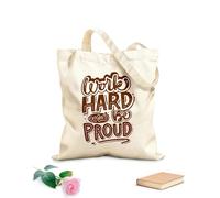 AILOONG trabaja duro y siéntete orgulloso Bolsa de lona con fondo reforzado Tela de 340g/m² de grosor Se usa como bolsa de regalo