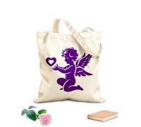 AILOONG un ángel cupido con un corazón Bolsa de lona para vino Tela de 340g/m² de grosor Combina con la ropa
