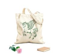 AILOONG Un boceto detallado de un unicornio alado representado en líneas sobre un Bolsa de lona para vino Tela de 340g/m² de grosor Combina con la ropa