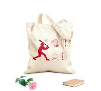 AILOONG Un conjunto de imágenes prediseñadas de béisbol, gorra de béisbol, pelota y bate con guantes, conjunto de siluetas Bolsa de lona para vino Tela de 340g/m² de grosor Combina con la ropa