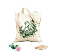 AILOONG un hermoso pavo real Bolsa de lona para vino Tela de 340g/m² de grosor Combina con la ropa