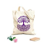 AILOONG Un logotipo de árbol con raíces de nudo de amor celta Bolsa de lona para vino Tela de 340g/m² de grosor Combina con la ropa