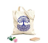 AILOONG Un logotipo de árbol con raíces de nudo de amor celta Bolsa de lona para vino Tela de 340g/m² de grosor Combina con la ropa