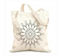 AILOONG Un mandala que se asemeja a un pavo real con plumas que irradian hacia afuera en una hermosa variedad de Bolsa de lona para vino Tela de 12 oz de grosor Combina con la ropa 25x30cm Pequeño