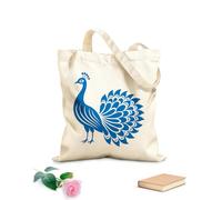 AILOONG un pavo real de vista completa Bolsa de lona para vino Tela de 340g/m² de grosor Combina con la ropa
