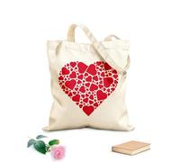 AILOONG Una combinación de pequeños corazones dispuestos en forma de corazón. Bolsa de lona para vino Tela de 340g/m² de grosor Combina con la ropa