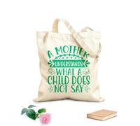 AILOONG Una madre entiende lo que un niño no dice día de la madre Bolsa de lona para vino Tela de 340g/m² de grosor Combina con la ropa
