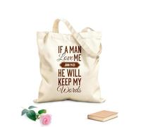 AILOONG Versículo bíblico para el evangelista de Juan Bolsas reutilizables para la compra Tela de 340g/m² de grosor Plegable