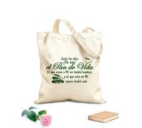 AILOONG Versículos bíblicos de Juan en español Cocina Yo soy el pan de vida Cristiano Jesús Bolsos de calicó para mujer Tela de 340g/m² de grosor Plegable