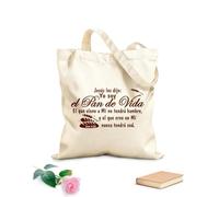 AILOONG Versículos bíblicos de Juan en español Cocina Yo soy el pan de vida Cristiano Jesús Bolsos de calicó para mujer Tela de 340g/m² de grosor Plegable
