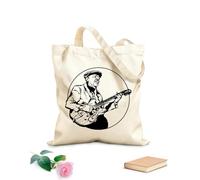 AILOONG Viejo músico guitarrista instrumento musical Bolsa de compras de lona de algodón Tela de 12 oz de grosor Se usa como bolsa de regalo 35x40cm Grande
