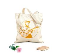 AILOONG Viejo músico guitarrista instrumento musical Bolsa de compras de lona de algodón Tela de 340g/m² de grosor Se usa como bolsa de regalo