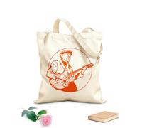 AILOONG Viejo músico guitarrista instrumento musical Bolsa de compras de lona de algodón Tela de 340g/m² de grosor Se usa como bolsa de regalo