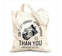 AILOONG Vintage americano no dejes que un cuerpo trabaje más duro que tú Bolsa de lona para vino Tela de 12 oz de grosor Combina con la ropa 35x40cm Grande