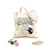 AILOONG Víspera de Todos los Santos Bolsos de hombro de lona de algodón Tela de 12 oz de grosor Se usa como bolsa de herramientas 35x40cm Grande