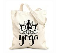 AILOONG Yoga Meditación del Loto Budismo Hinduismo Bolsa de lona Tela de 12 oz de grosor Sustituye a la mochila escolar 25x30cm Pequeño
