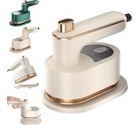 Ailsion Steam Iron, Ailsion Clothes Steamer, Travel Steamer for Clothes Portable Mini, Portable Steam Irons with Anti-Scald Base, 2 in 1 Mini Travels for Travel and Home (Beige)