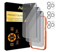 Ailun 3 Pack Privacy Screen Protector for iPhone 16 Pro Max [6.9 inch]+ 3 Pack Camera Lens Protector,Dynamic Island Compatible,Anti Spy Tempered Glass[9H Hardness]-HD