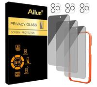 Ailun 3 Pack Privacy Screen Protector for iPhone 16 Pro Max [6.9 inch]+ 3 Pack Camera Lens Protector,Dynamic Island Compatible,Anti Spy Tempered Glass[9H Hardness]-HD