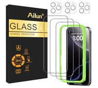Ailun 3 Pack Screen Protector for iPhone 16 Pro [6.3 inch] + 3 Pack Camera Lens Protector with Installation Frame,Case Friendly Tempered Glass Film,[9H Hardness] - HD