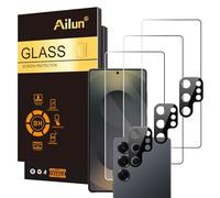 Ailun Glass Screen Protector for Galaxy S25 Ultra [6.9 Inch] 3Pack + 3Pack Camera Lens Tempered Glass Fingerprint Unlock 0.25mm Ultra Clear Anti-Scratch Case Friendly [Not For S25/S25 Plus/S25 Edge]