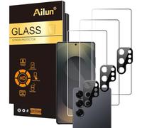 Ailun Glass Screen Protector for Galaxy S25 Ultra [6.9 Inch] 3Pack + 3Pack Camera Lens Tempered Glass Fingerprint Unlock 0.25mm Ultra Clear Anti-Scratch Case Friendly [Not For S25/S25 Plus/S25 Edge]